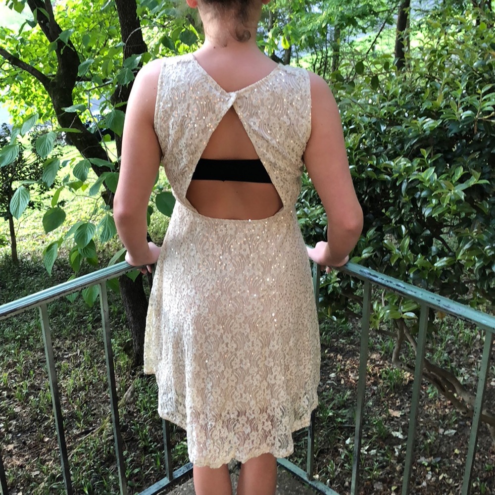 Gold Lace Sequin backless dress 🌙✨ - Picture 2 of 7
